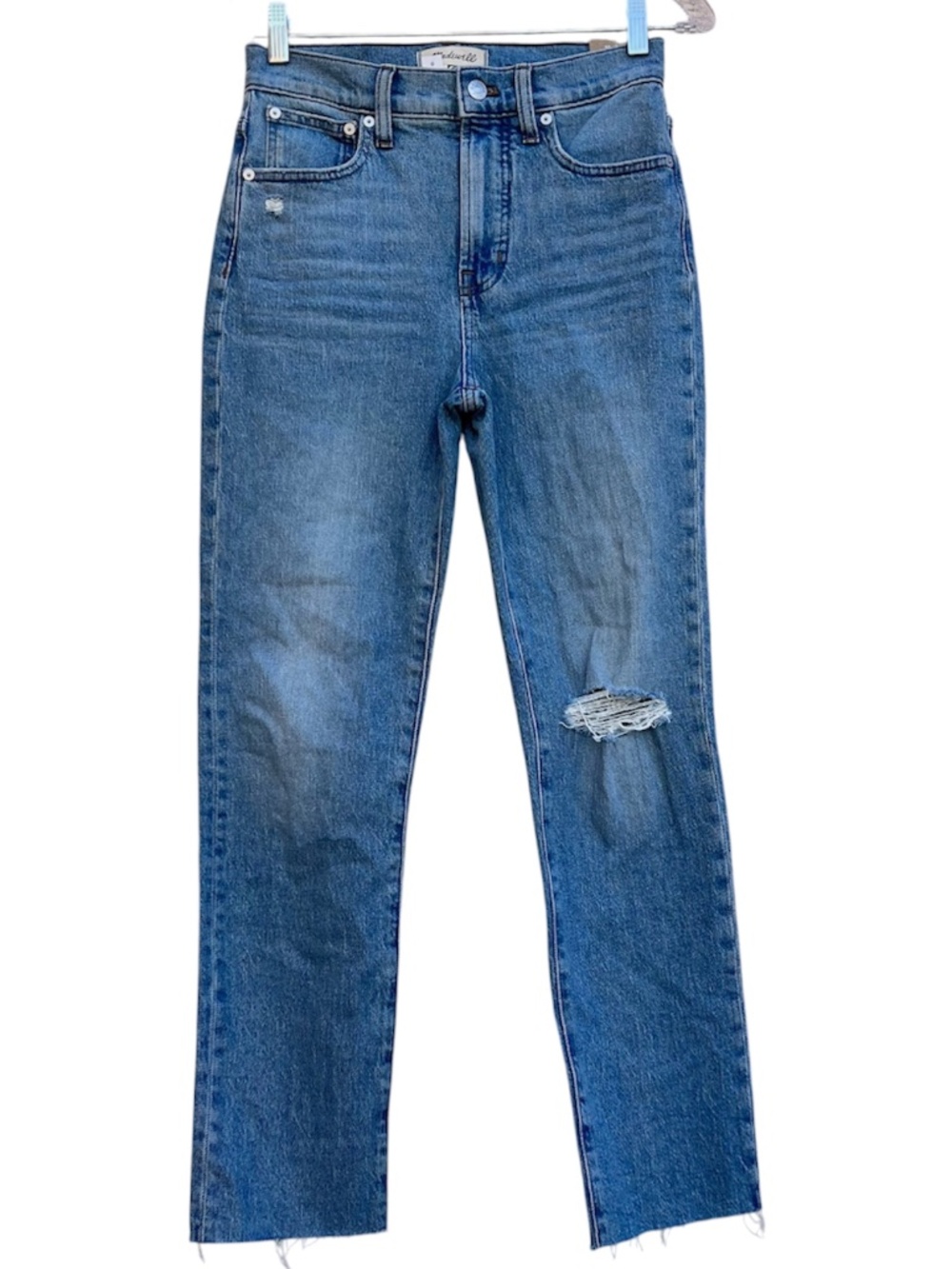 Madewell Highwaisted The Perfect Vintage Straight Jean Light Wash Denim Sz 25